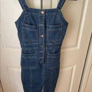 Denim overall dress